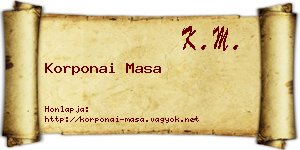 Korponai Masa névjegykártya
